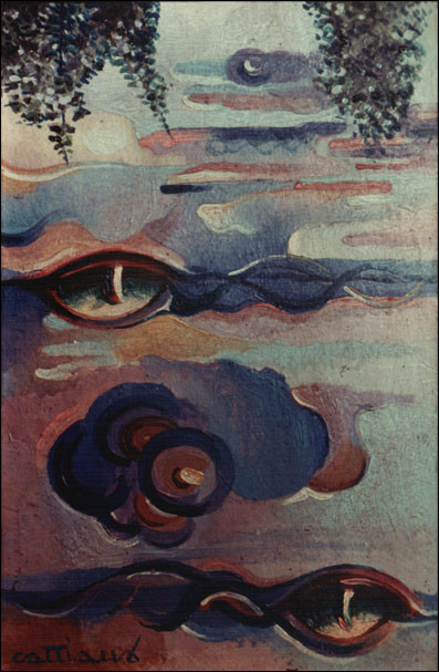 41. « Les yeux dans le ciel », peinture de Louis Cattiaux.