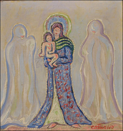 37. « Vierge à l'enfant », peinture de Louis Cattiaux