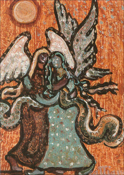 32. « La congratulation des anges », peinture de Louis Cattiaux