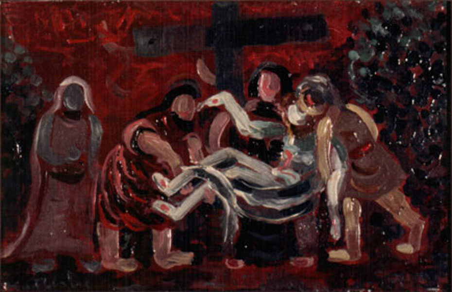 27. « Mise au tombeau », peinture de Louis Cattiaux.