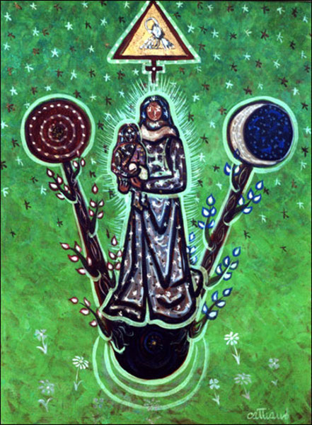 1. « La Vierge germinante dans la splendeur du  vert », peinture de Louis Cattiaux.