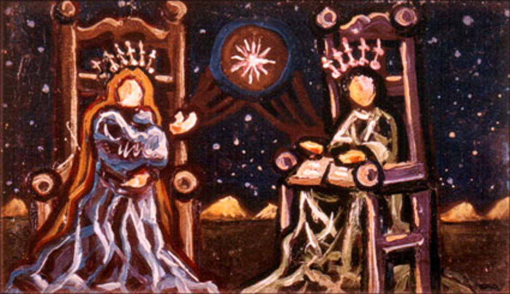 31. « Les deux magiciennes », peinture de Louis Cattiaux