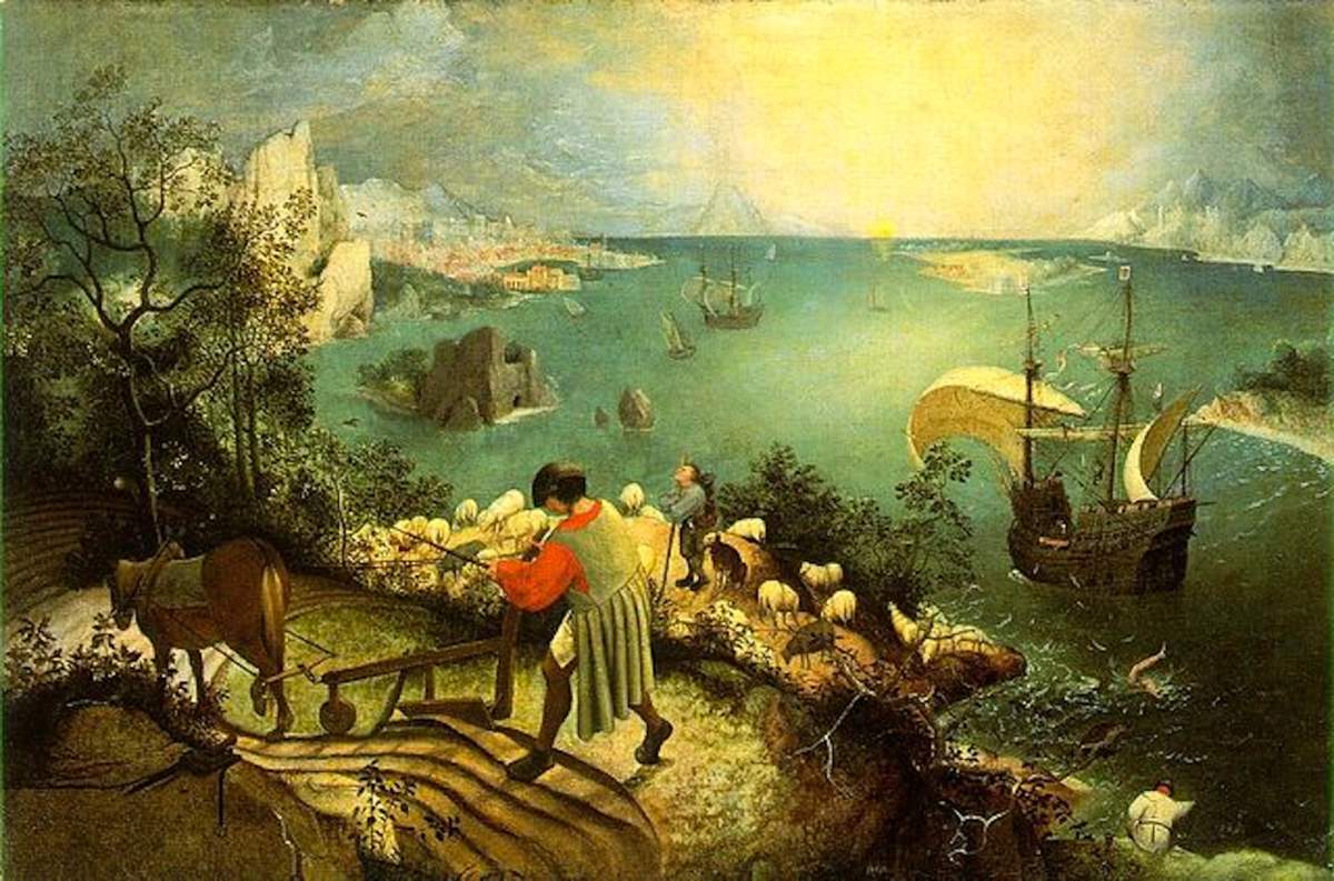 La chute d'Icare, Bruegel (1558).