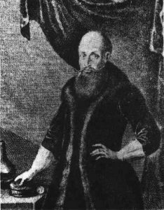 Gravure du portrait de Michel Sendivogius intitulée: « Véritable portrait du noble et illustre Michel Sendivogius, philosophe hermétique », datant de 1763. L’original a été réalisée sur cuivre, conscrit dans une collection princière et qui mesurait quatorze pouces de haut sur neuf de large.