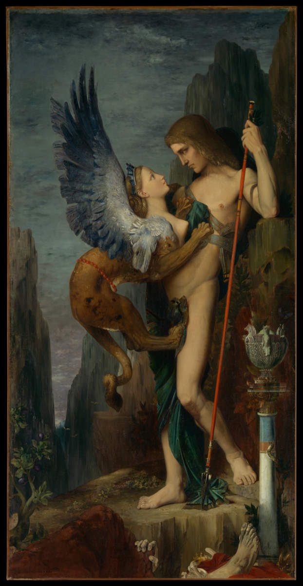 Œdipe et le Sphinx, un tableau de Gustave Moreau.