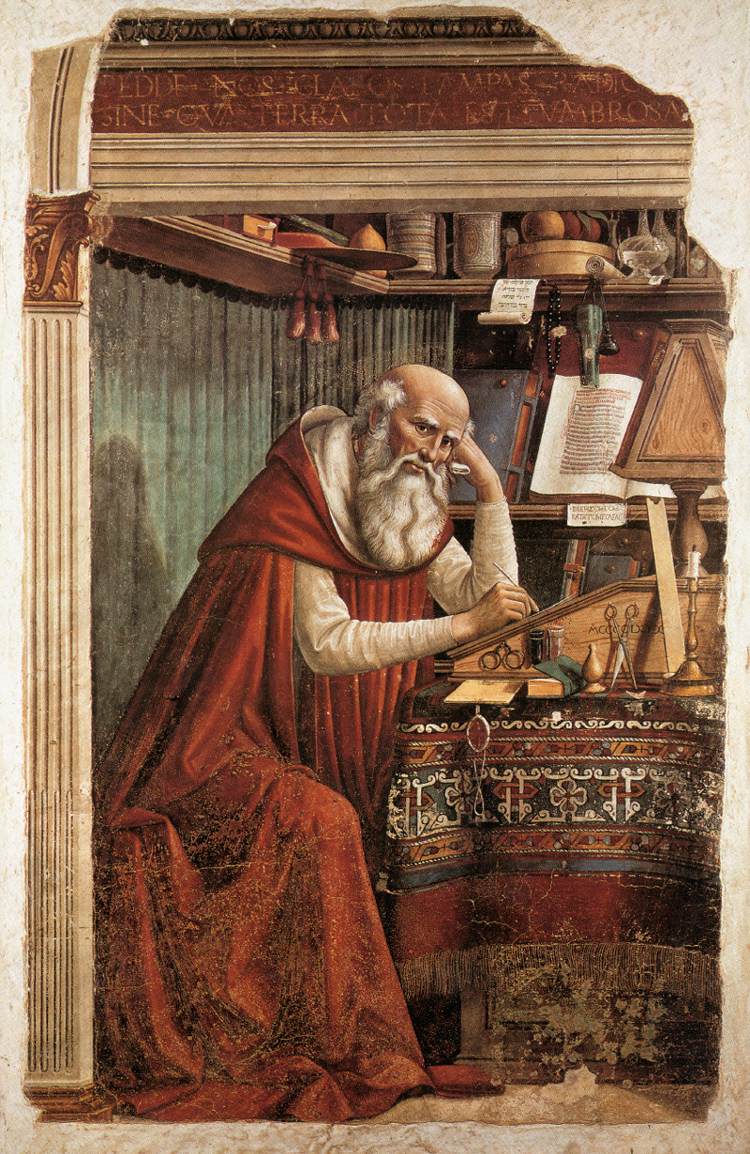 Domenico Girolamo Ghirlandaio, Saint Jérôme dans son étude, 1479.