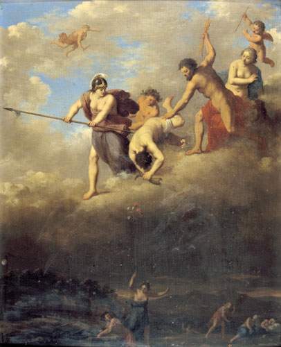 Cornelis van Poelenburgh, La chute d'Héphaïstos.